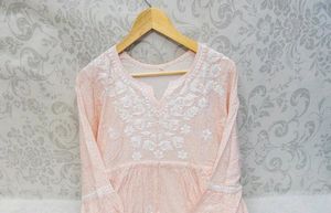 LUCKNOWI CHIKANKARI HANDICRAFTS RAYON PRINT SET