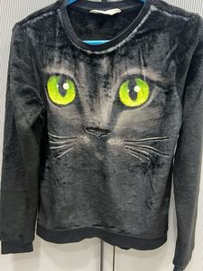 Black H&amp;M Cat Print Sweater Unisex