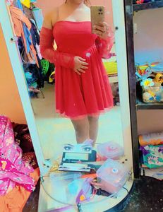 Red  Dotted Dress