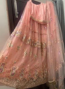 Peach Embellished Lehenga