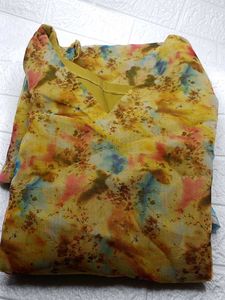 Organza Kurti With Floral Print