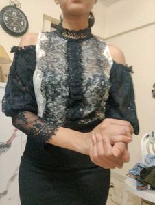 Lace Cold Shoulder Top