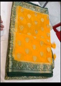 Elegant Yellow Banarasi Saree