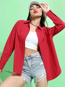 Tokyo Talkies Red Button-Up Shirt, XL size