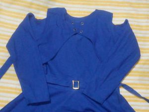 Blue Dress with Attach Jacket