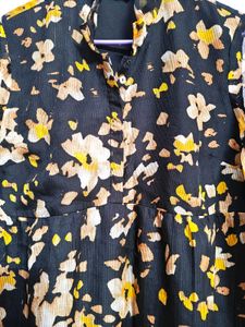 Floral Print Sheer Mini Dress