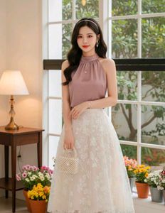 Elegant Mauve Halter Top