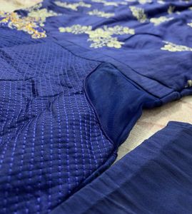 Elegant Blue Embroidered Anarkali Dress