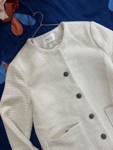 Chic Textured Cream Jacket