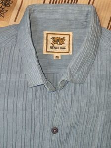 Brand New Blue Textured Shirt By Campus Sutra