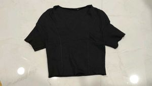 Chic Ribbed Cropped V-Neck Top – Effortless Y2K/St