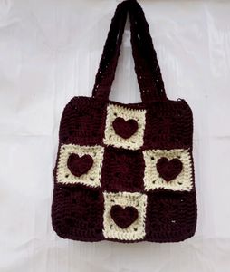 Crochet 🧶 Brown Tote Bag 🤎
