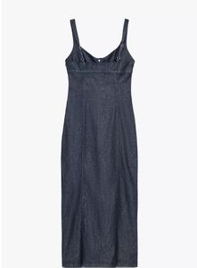 ZARA Z1975 STRAPPY DENIM MIDI DRESS