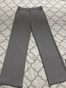 Grey Straight Formal Pants