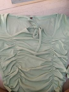 Cute Mint Green Ruched Top