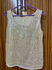 Sparkly Sequin Golden Tank Top