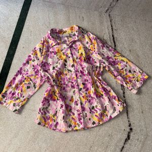 Floral Printed Shirt (Pink-Yellow-Violet)