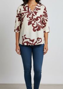 Westside Patterned V-Neck Top