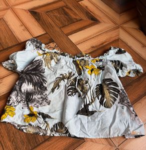 Blue Off Shoulder Top Stretchable Very Cute