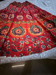 Red Mandala Print Skirt