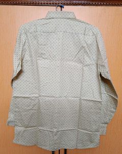 Beige Cotton Printed Shirt