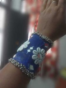 Blue Floral handcuff