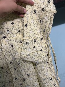 Vintage Style Yellow Print Dress