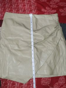 Nude Leather Skirt