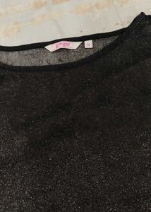 Black Sheer Sleeve Top