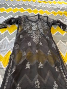 Elegant Black Embroidered Kurta Set