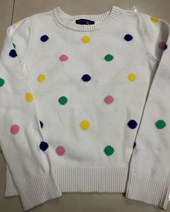 Kids White Polka Dots Sweater(LOWEST PRICE)