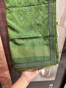 Beautiful Green Saree With Blouse
