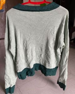 stylish Two-Tone Button-Up Cardigan/Shrug