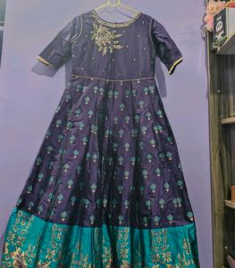 Elegant purple Floral Anarkali Dress