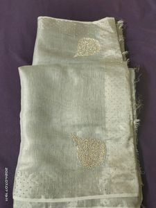 New Tissue Silk Saree- Silver Color