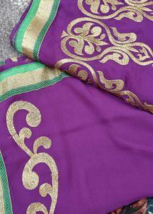 Purple Embroidered Saree