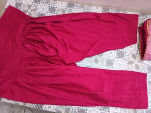 Pink Floral Embroidered Kurti