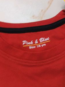 Boys Red Graphic Print T-shirt