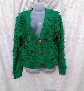 Oversized Christmas Tree Cardigan 💚