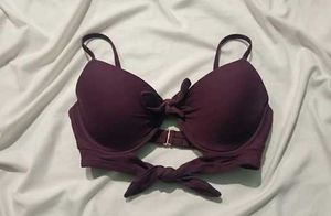 Burgundy Bikini Top. 34DD