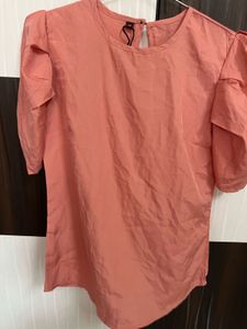 Peach Puff Sleeve Top