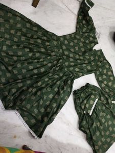 Floral Print Anarkali Dress With Bracelet Free