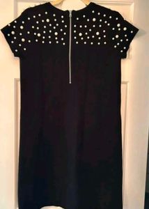 Zara Black Pearl Embellished Dress