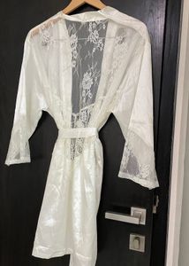 shein Lace Trim Robe