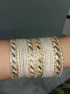 half white bangles set