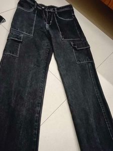 A Black Cargo Jeans