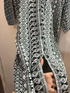 Black &amp; White Boho Paisley Kurta
