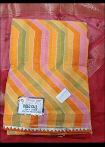Pack Of 3 New Striped saree with blouse