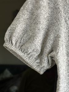Zara Grey Puff Sleeve Top Size - Small