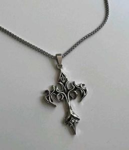 Dark Flame Cross Necklace